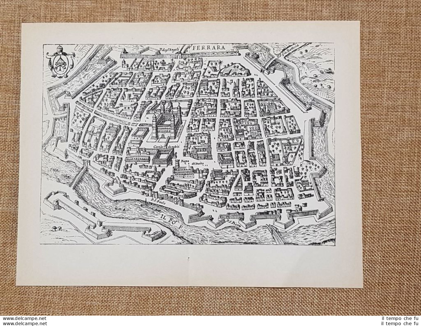 Carta O Mappa Ferrara Itinerario D'Italia Anno 1747 Scotto Ristampa Anastatica - Landkarten