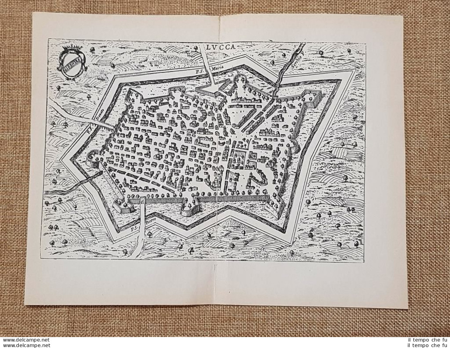 Carta O Mappa Di Lucca Itinerario D'Italia Anno 1747 Scotto Ristampa Anastatica - Landkarten