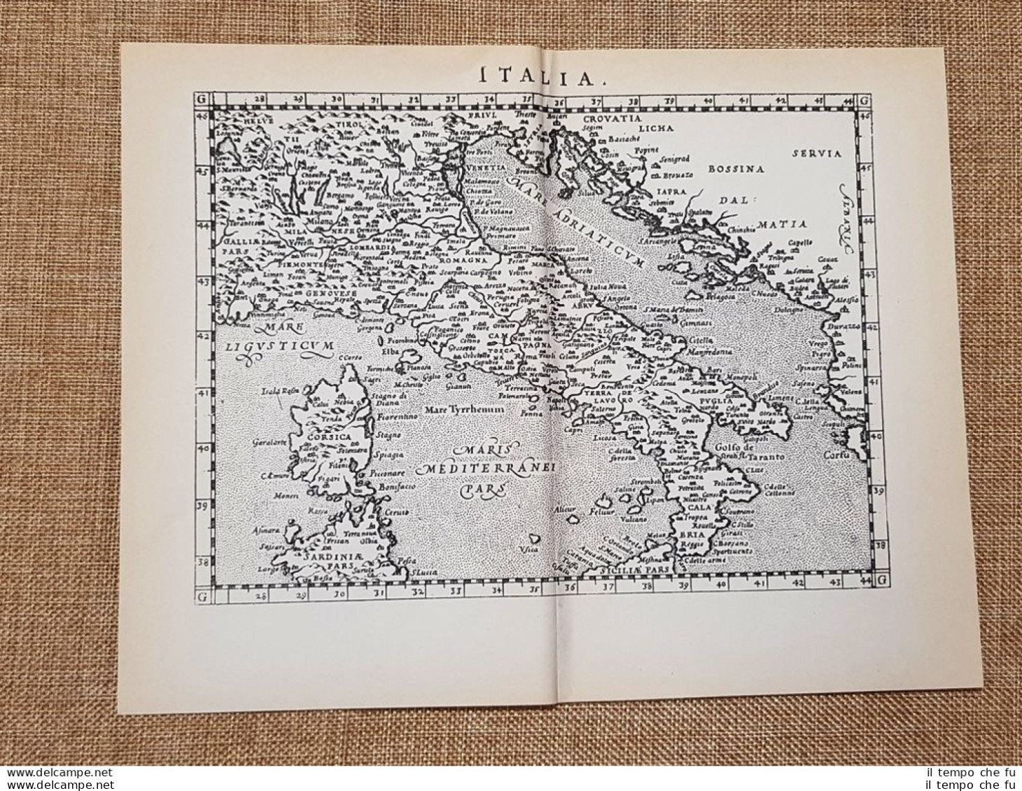 Carta O Mappa L'Italia Itinerario D'Italia Anno 1747 Scotto Ristampa Anastatica - Cartes Géographiques