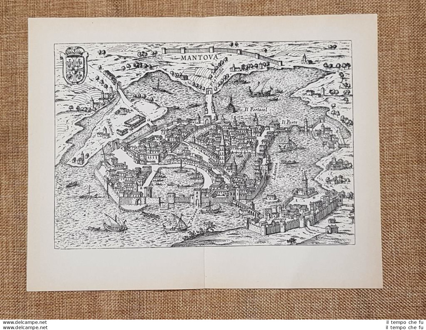 Carta O Mappa Mantova Itinerario D'Italia Anno 1747 Scotto Ristampa Anastatica - Landkarten