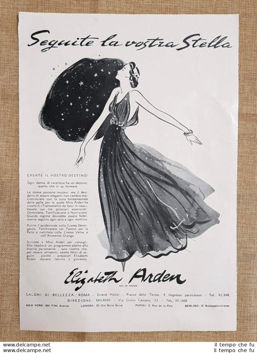 Pubblicità Epoca Collezionisti Del 1937 Elisabeth Arden Seguite La Vostra Stella - Other & Unclassified
