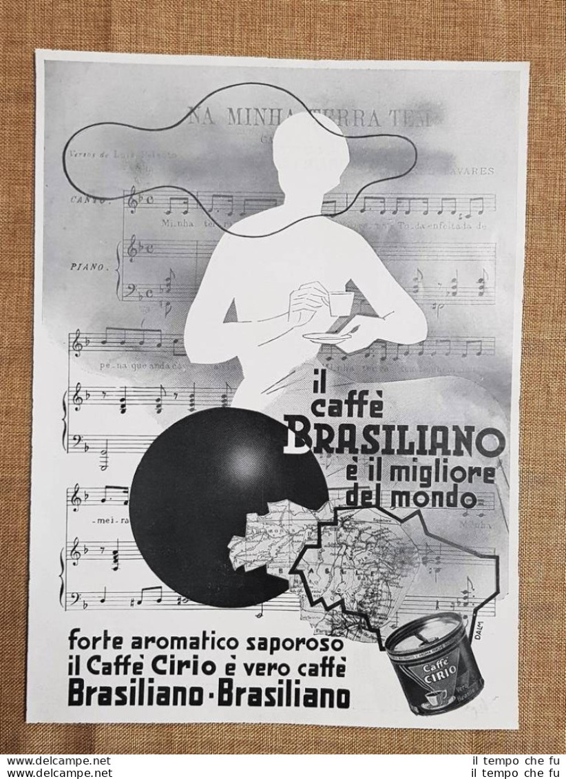 Pubblicità Epoca Collezionisti 1937 Caffè Brasiliano Cirio Migliore Del Mondo  - Other & Unclassified