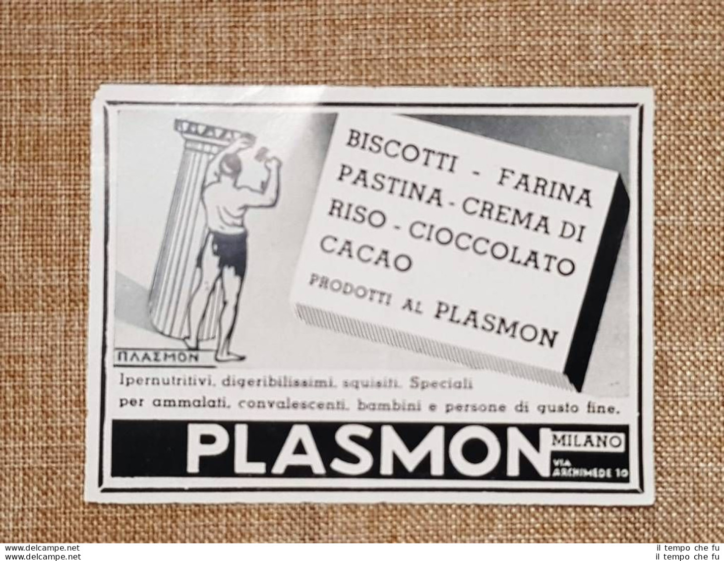 Pubblicità D'Epoca Per Collezionisti Anno 1941 Biscotti Plasmon Milano - Autres & Non Classés