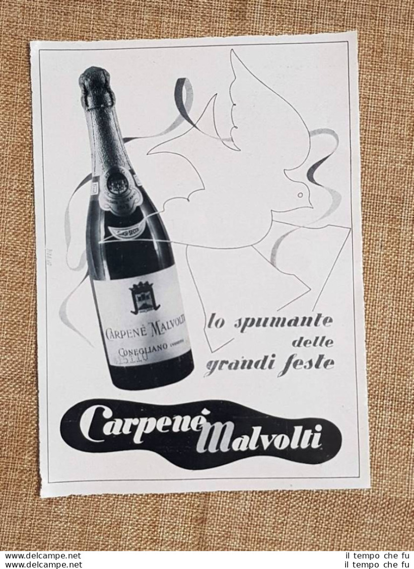 Pubblicità D'Epoca Per Collezionisti Anno 1941 Spumante Carpené Malvolti - Autres & Non Classés