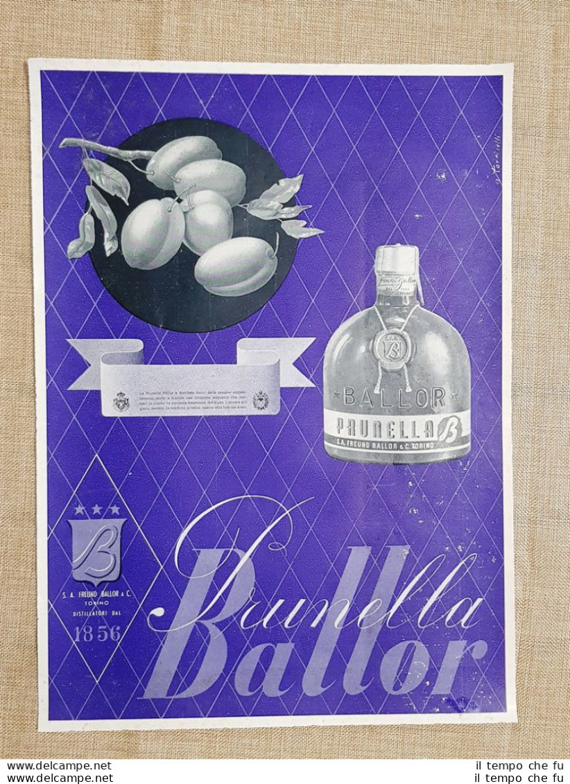 Pubblicità Epoca Collezionisti Anno 1941 S.A. Freund Ballor & C. Brunella Torino - Altri & Non Classificati