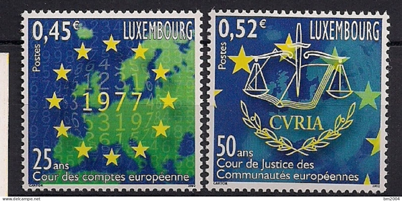 2002  Luxemburg Mi. 1562-3**MNH  25 Jahre Europäischer Rechnungshof, 50 Jahre Gerichtshof Der Europäischen Gemeinschafte - Ungebraucht