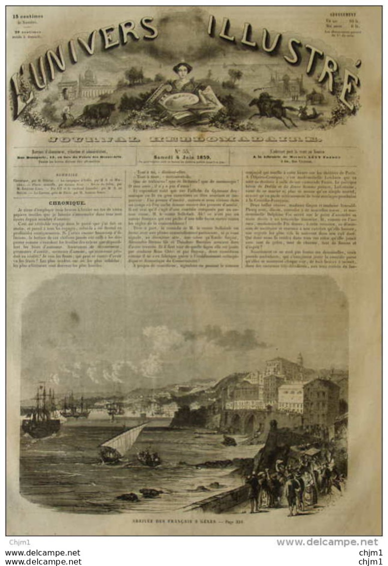 Arrivée Des Francais à Gênes - Page Original 1859 - Historical Documents