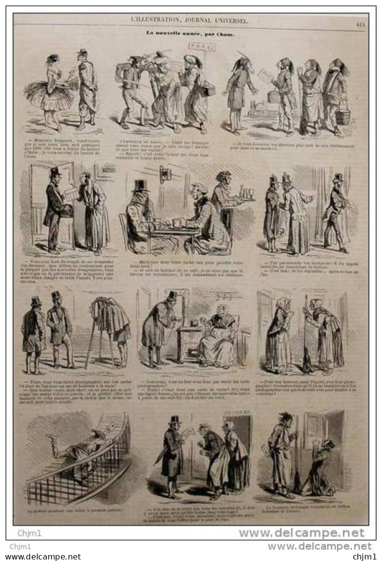 Caricatures Par Cham - La Nouvelle Année - Page Original  1859 - Historical Documents