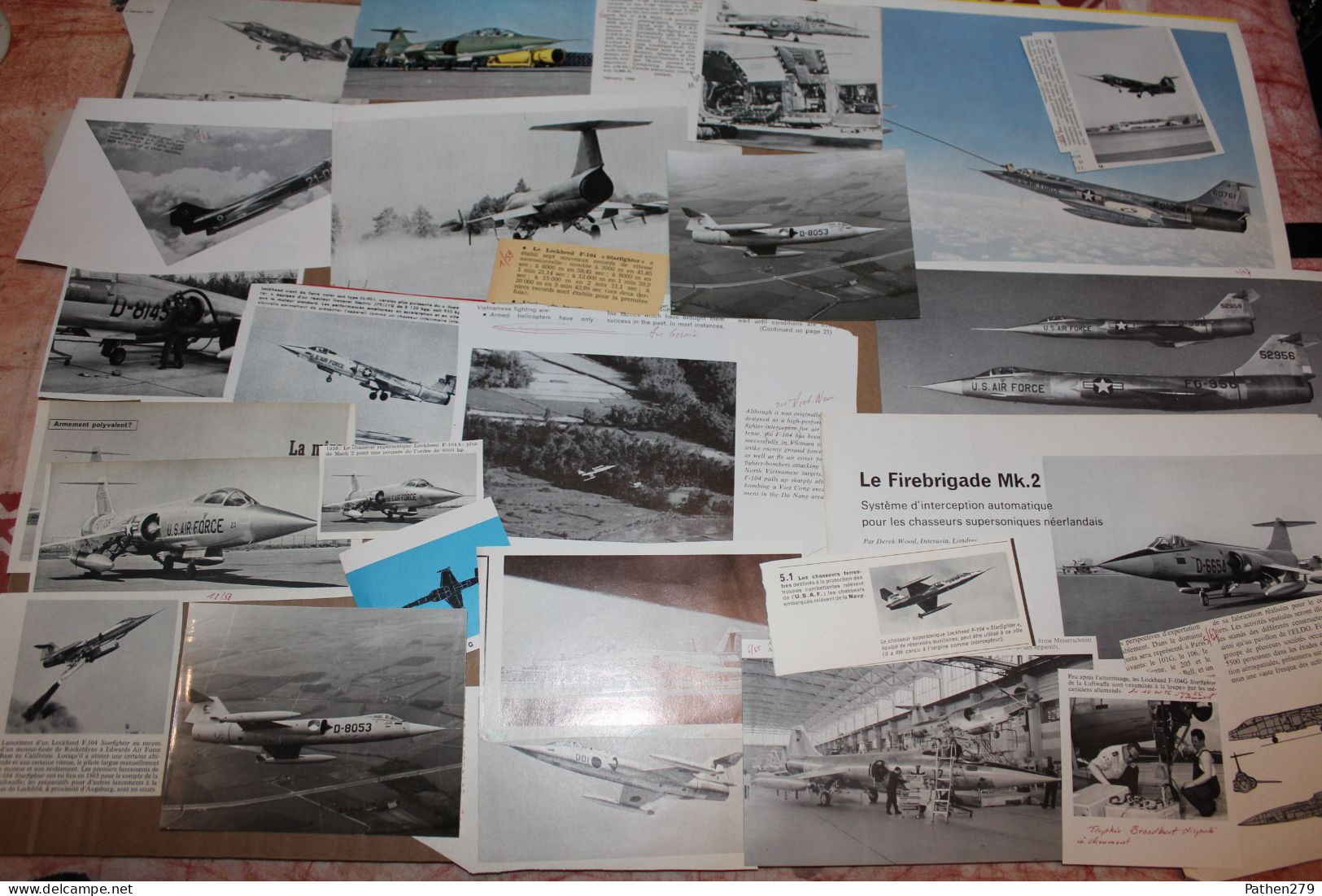 Lot De 667g D'anciennes Coupures De Presse Et Photos De L'aéronef Américain Lockheed F-104 "Starfighter" - Aviazione