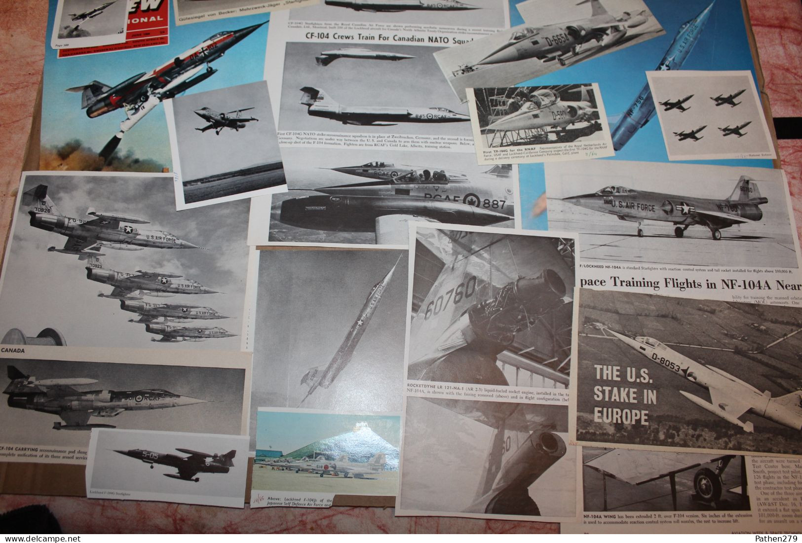 Lot De 667g D'anciennes Coupures De Presse Et Photos De L'aéronef Américain Lockheed F-104 "Starfighter" - Fliegerei
