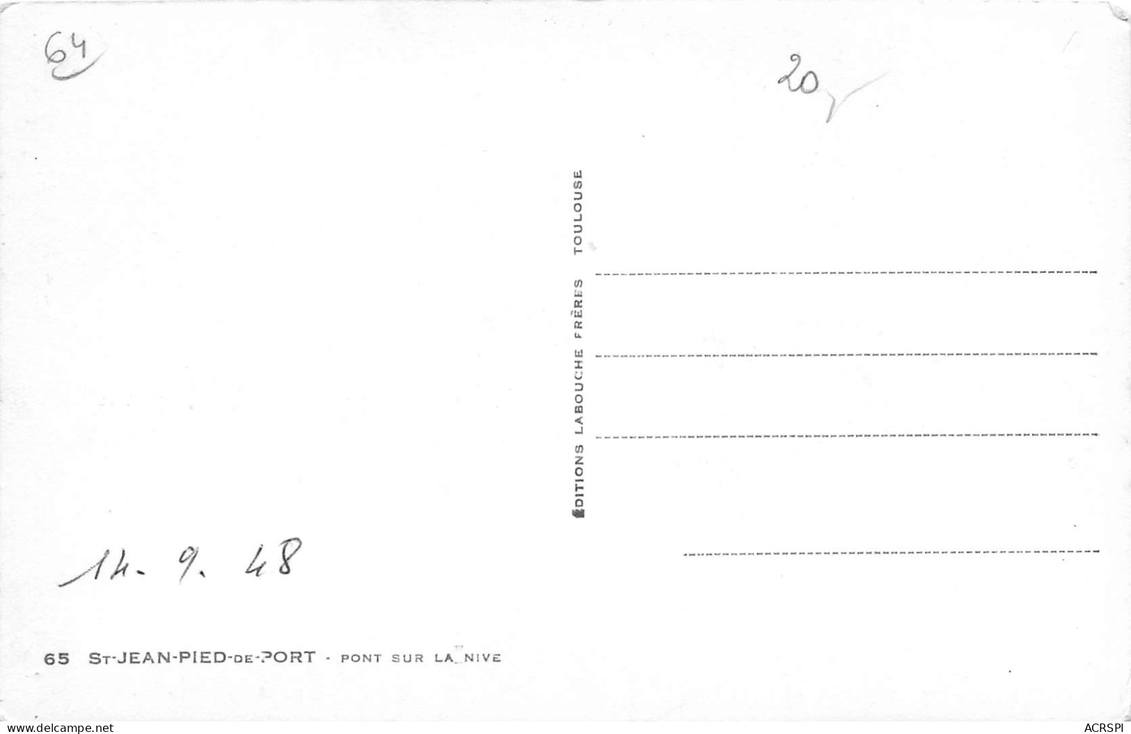 SAINT JEAN PIED DE PORT  Pont Et Lavoir    19 (scan Recto-verso)MA2297 - Saint Jean Pied De Port