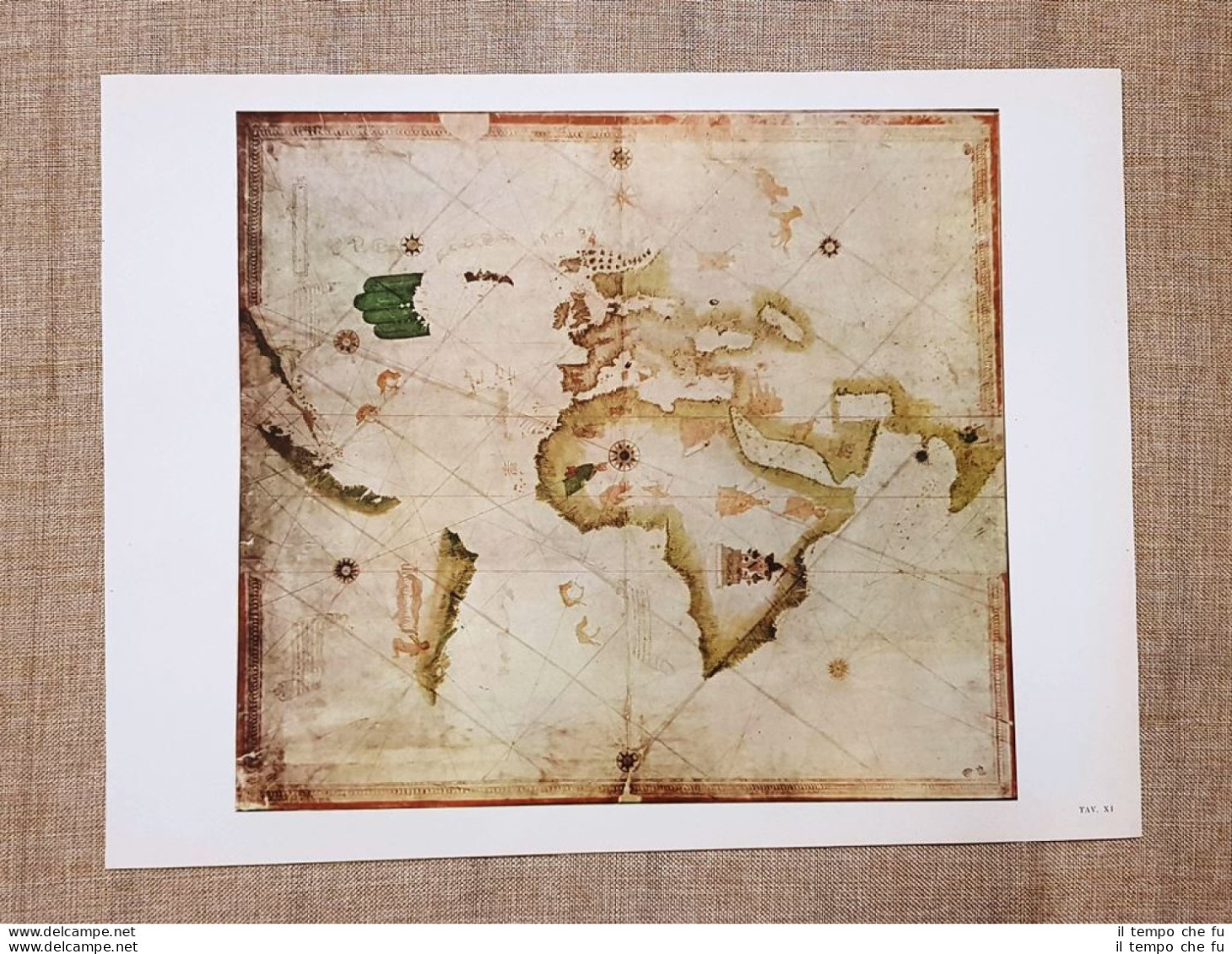 Carta Nautica Detta Kunstmann II Tavola Del 1950 Amerigo Vespucci - Geographical Maps