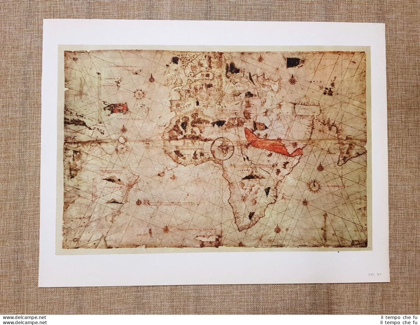 Carta Di Vesconte Maggiolo Tavola Del 1950 Amerigo Vespucci - Geographical Maps