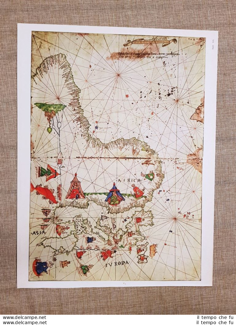 Carta Dell'Atlantico Di Vesconte Maggiolo Del 1512 Tavola Del 1950 A. Vespucci - Geographical Maps