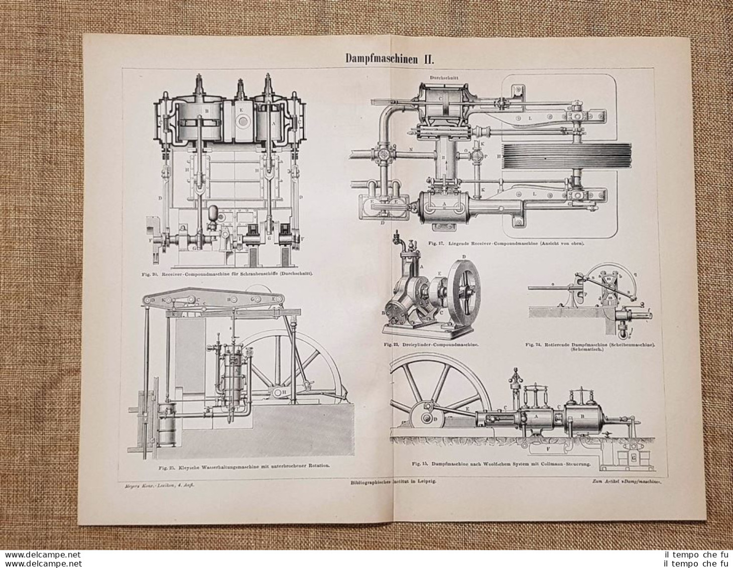 Motori O Motore A Vapore (2) Tavola Del 1890 - Ante 1900