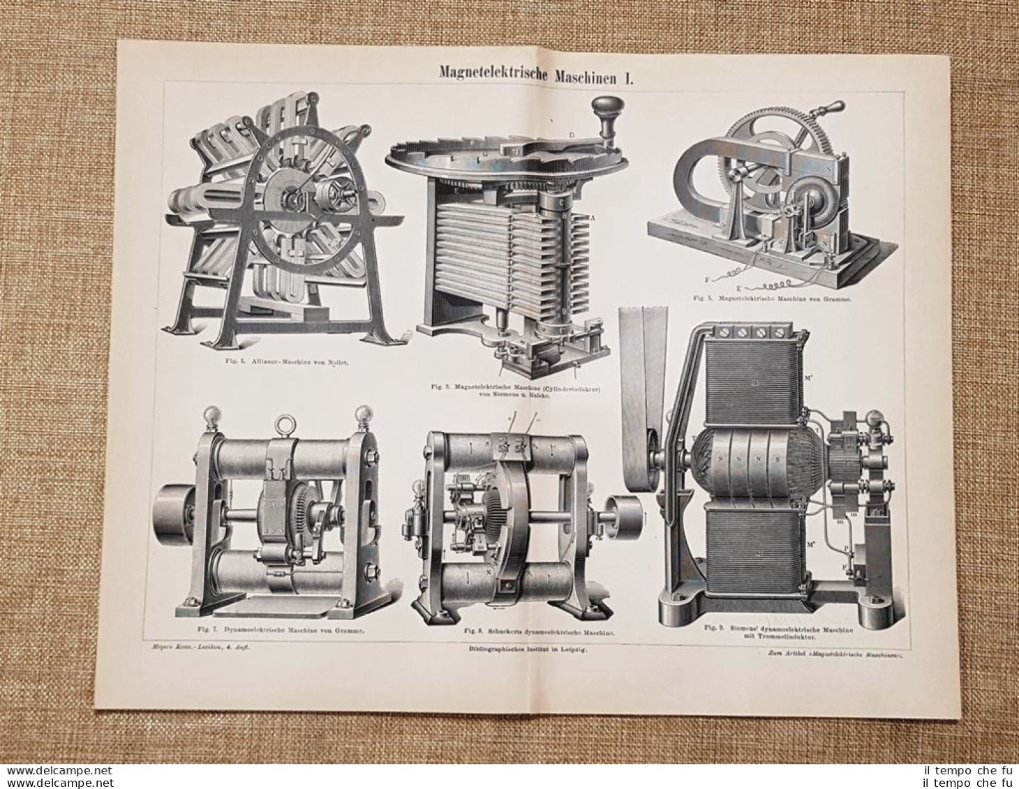 Macchine Magnetoelettriche Tavola Del 1890 - Ante 1900