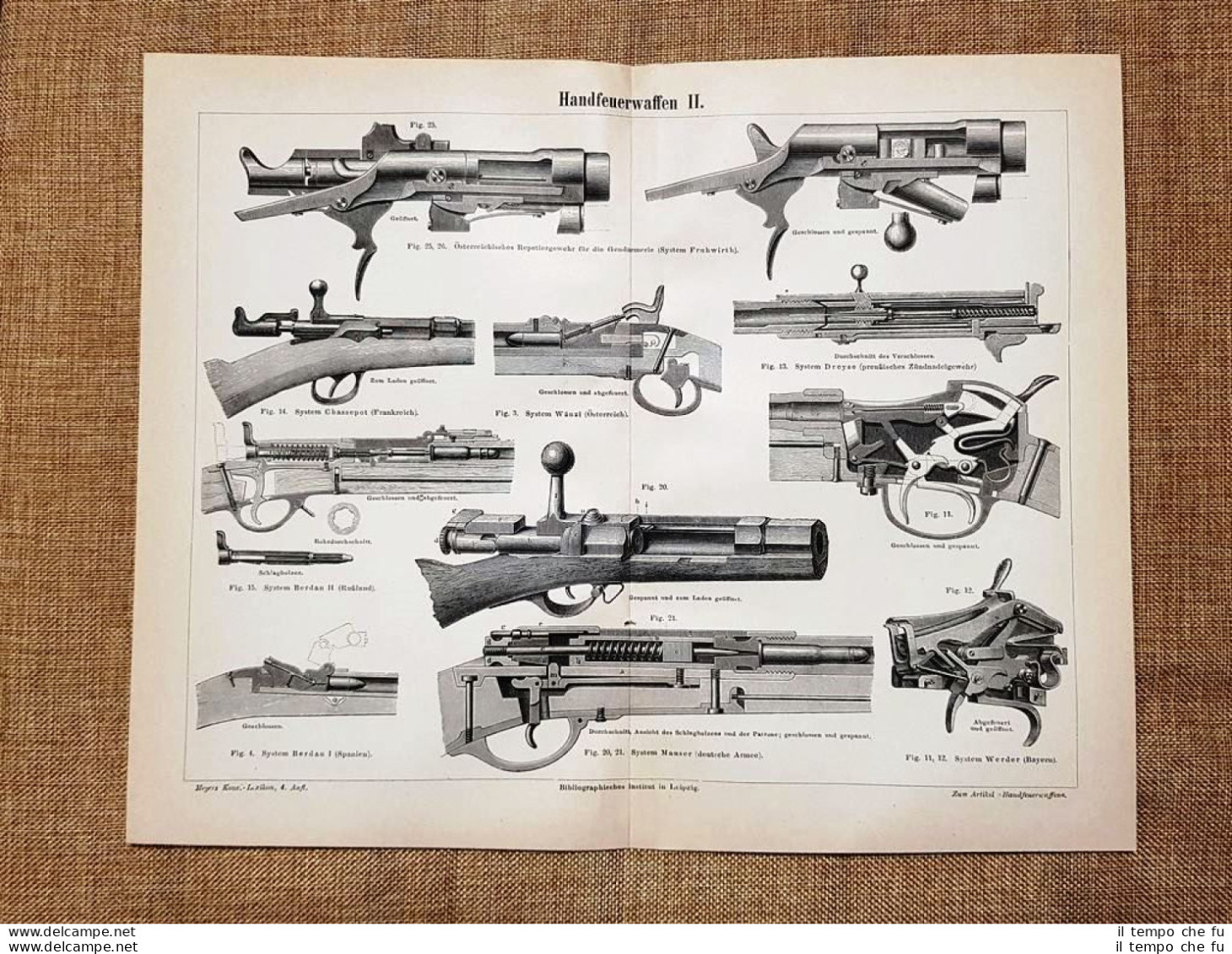 Meccanismi Di Pistole Armi (2) Tavola Del 1890 - Ante 1900