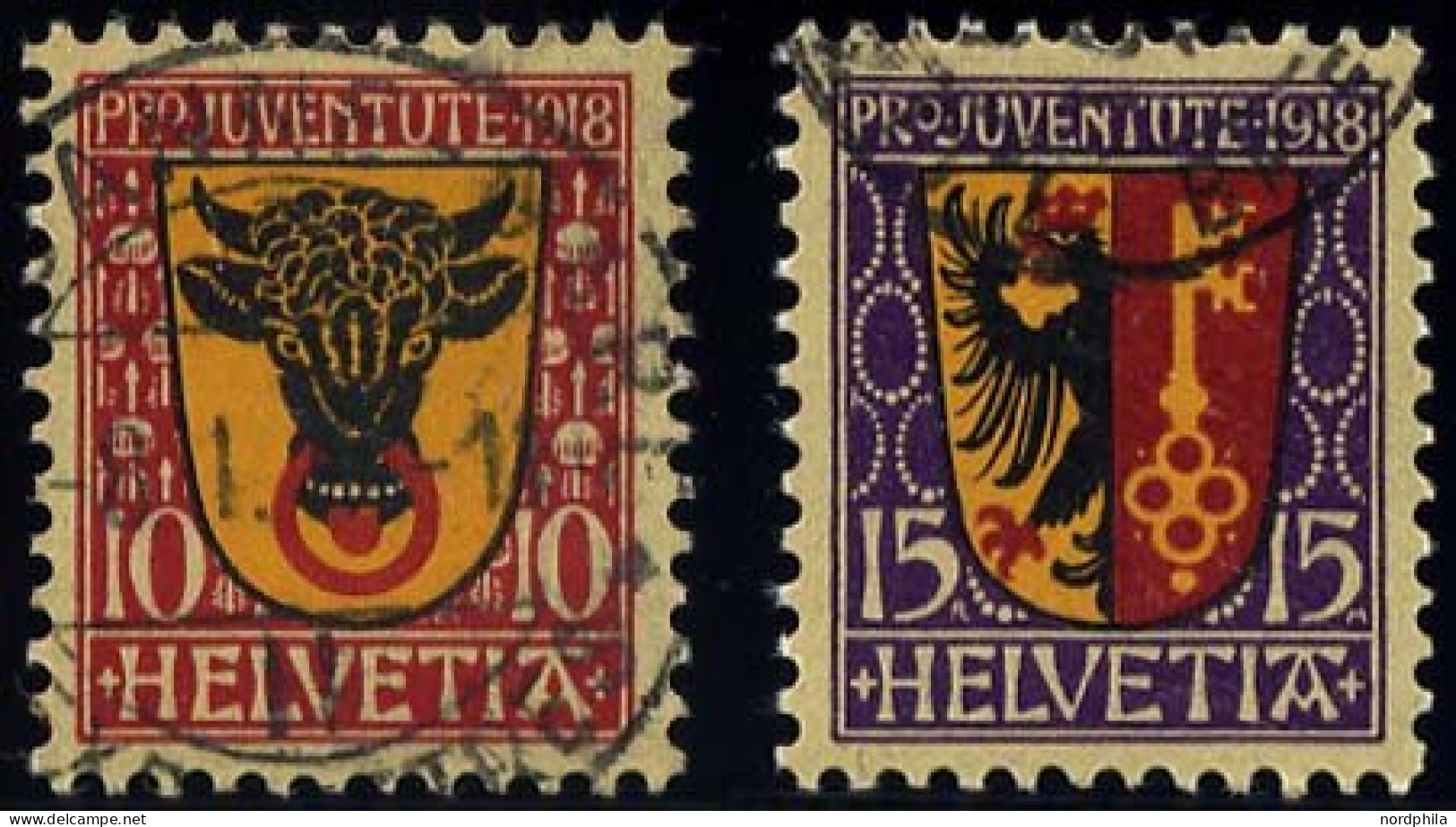 SCHWEIZ BUNDESPOST 143/4 O, 1918, Pro Juventute, Pracht, Mi. 45.- - Oblitérés