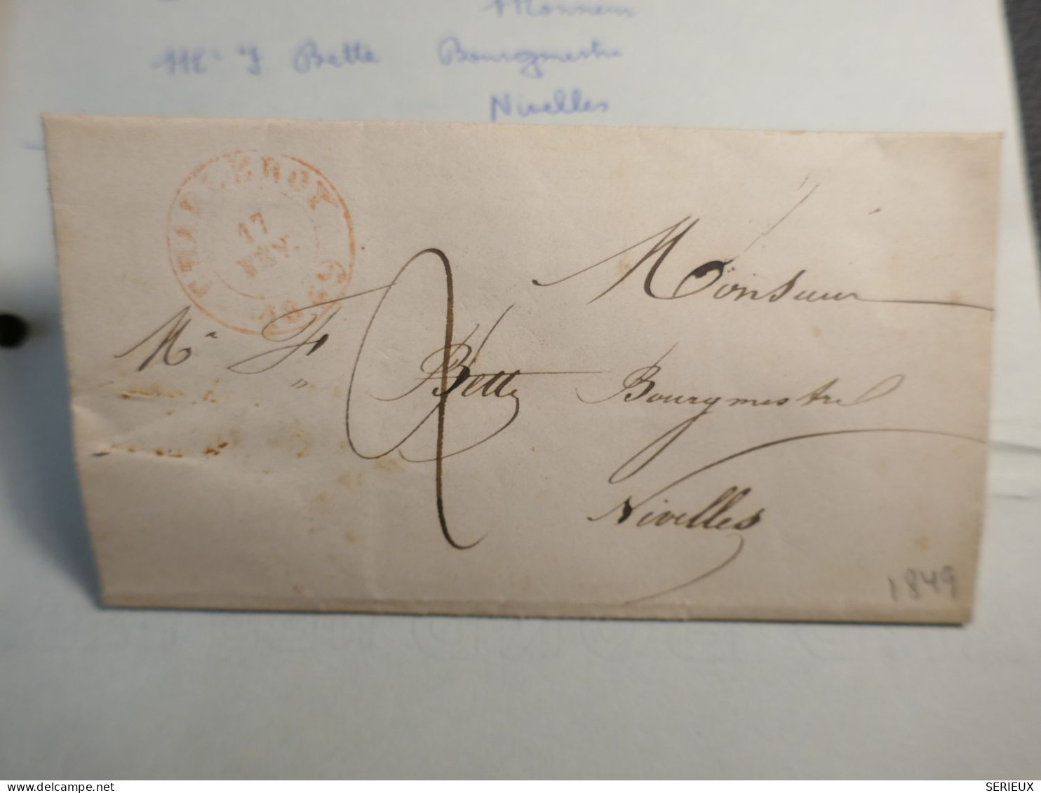 DL21 BELGIQUE  BELLE  LETTRE  1849 CHARLEROI  A NIVELLES  +AFF. INTERESSANT++ - 1830-1849 (Independent Belgium)