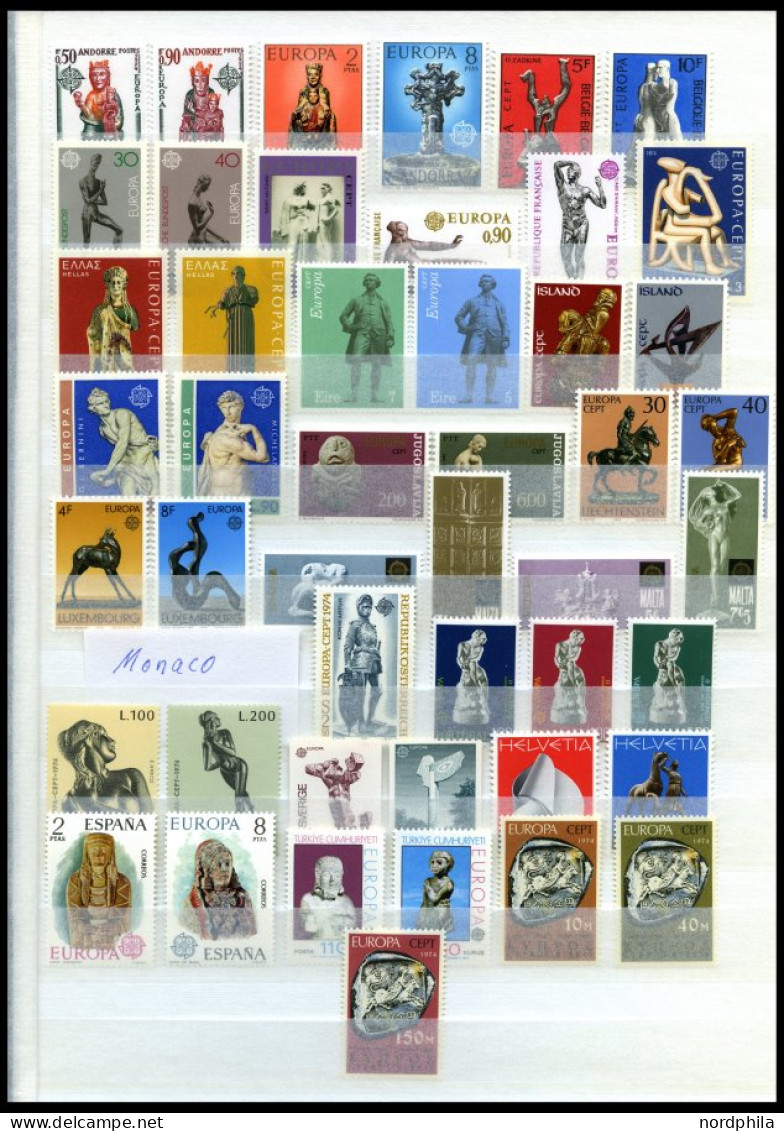 EUROPA UNION **, 1974, Skulpturen, Kompletter Jahrgang, Pracht, Mi. 144.10 - Collections