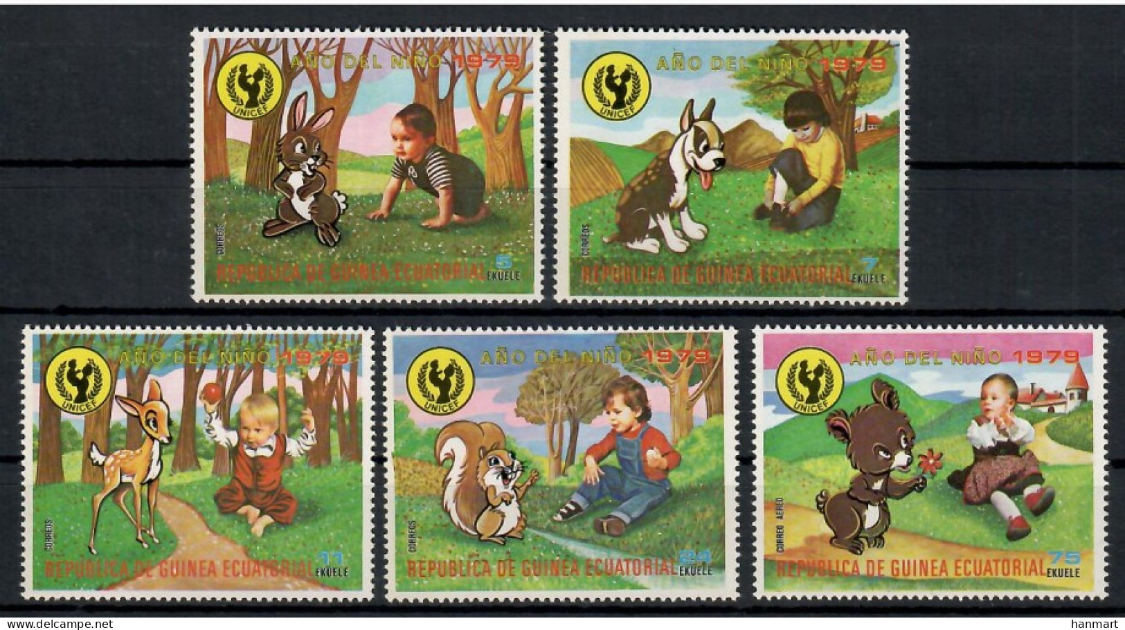 Equatorial Guinea  1979 Mi 1483-1487 MNH  (ZS6 GUE1483-1487) - Dogs
