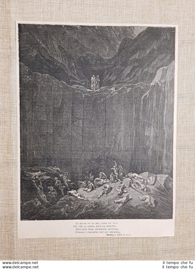 Falsari Divina Commedia Inferno Incisione Di Gustave Doré Del 1887 (1) - Ante 1900