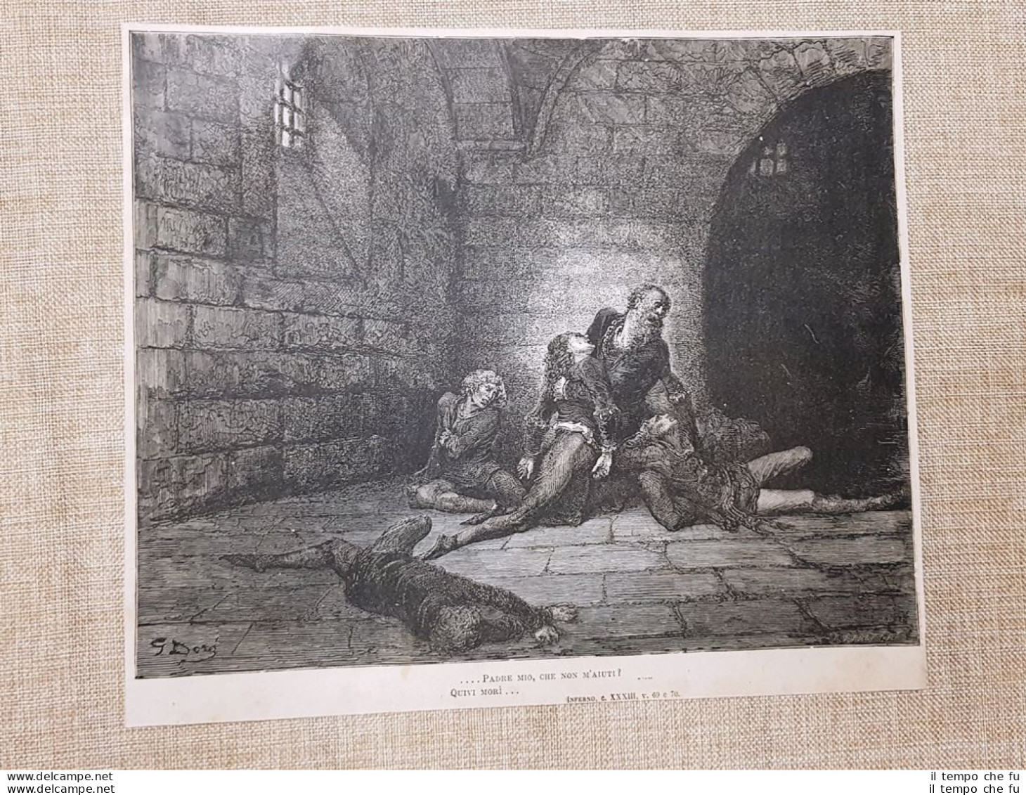 Traditori Conte Ugolino Divina Commedia Inferno Incisione Gustave Doré 1887 (2) - Ante 1900