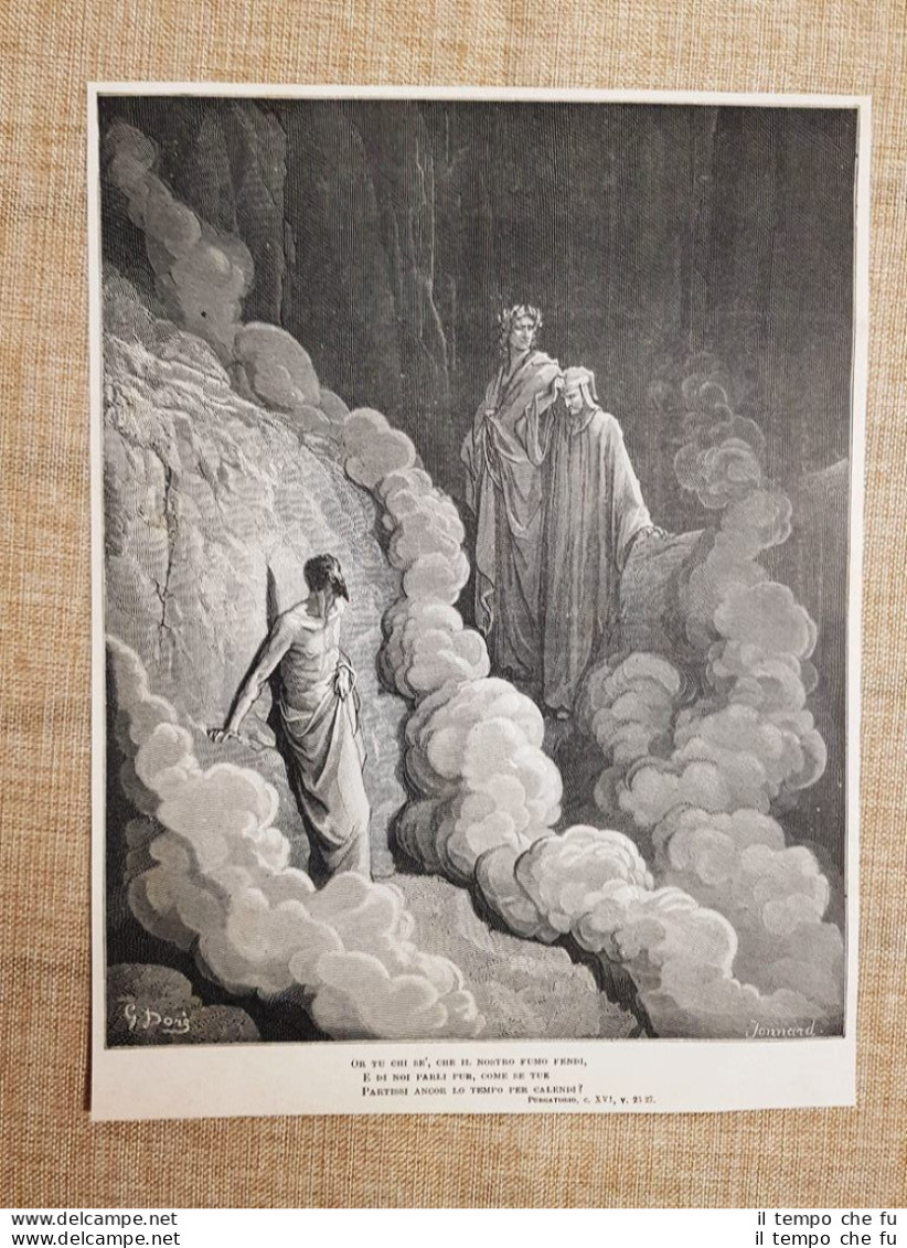 Iracondi Marco Lombardo Divina Commedia Purgatorio Incisione Gustave Doré 1887 1 - Antes 1900