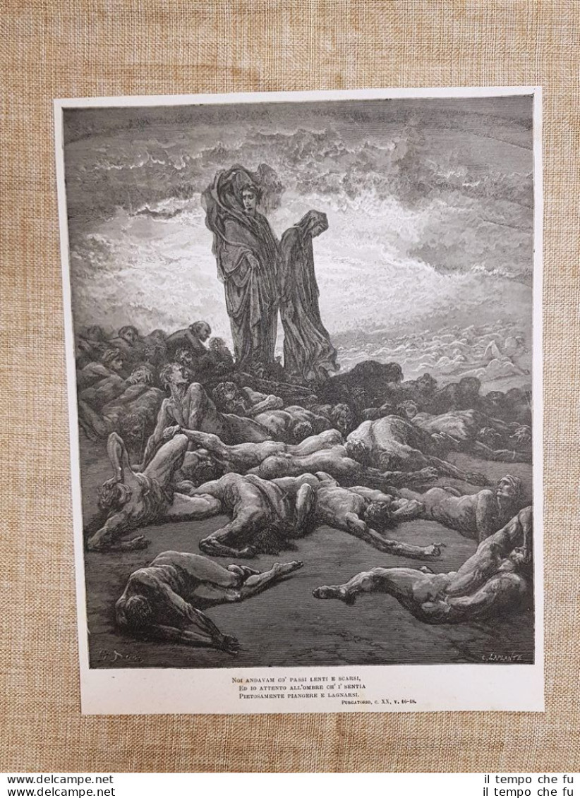 Avari Ugo Capeto Divina Commedia Purgatorio Incisione Di Gustave Doré Del 1887 - Avant 1900