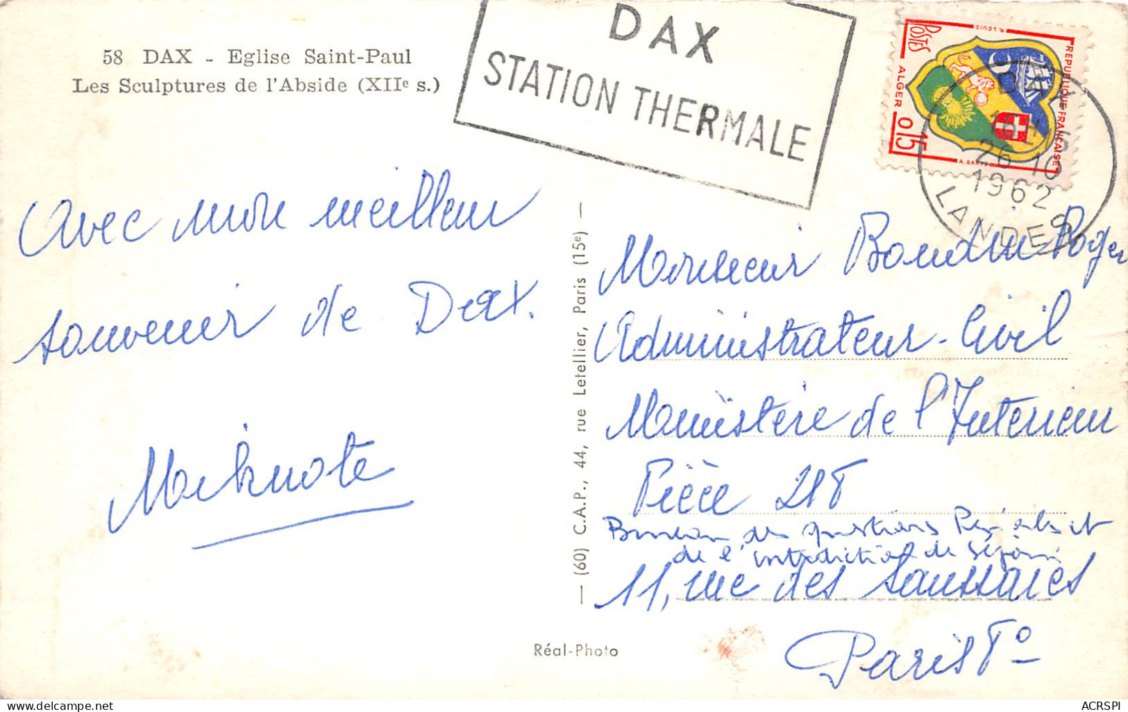 DAX  Sculptures De L'abside De L'église St Paul  57 (scan Recto-verso)MA2294Bis - Dax