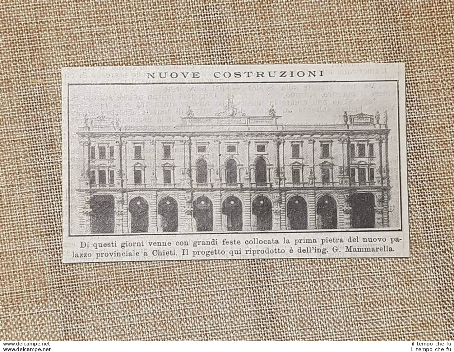 Chieti Nel 1914 Prima Pietra Per Palazzo Della Provincia Ing. Mammarella Abruzzo - Autres & Non Classés