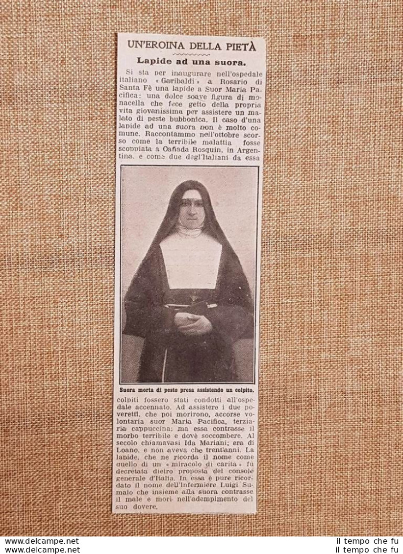 Nell'ospedale Garibaldi Rosario Di Santa Fè Nel 1914 Lapide Suor Maria Pacifica - Sonstige & Ohne Zuordnung