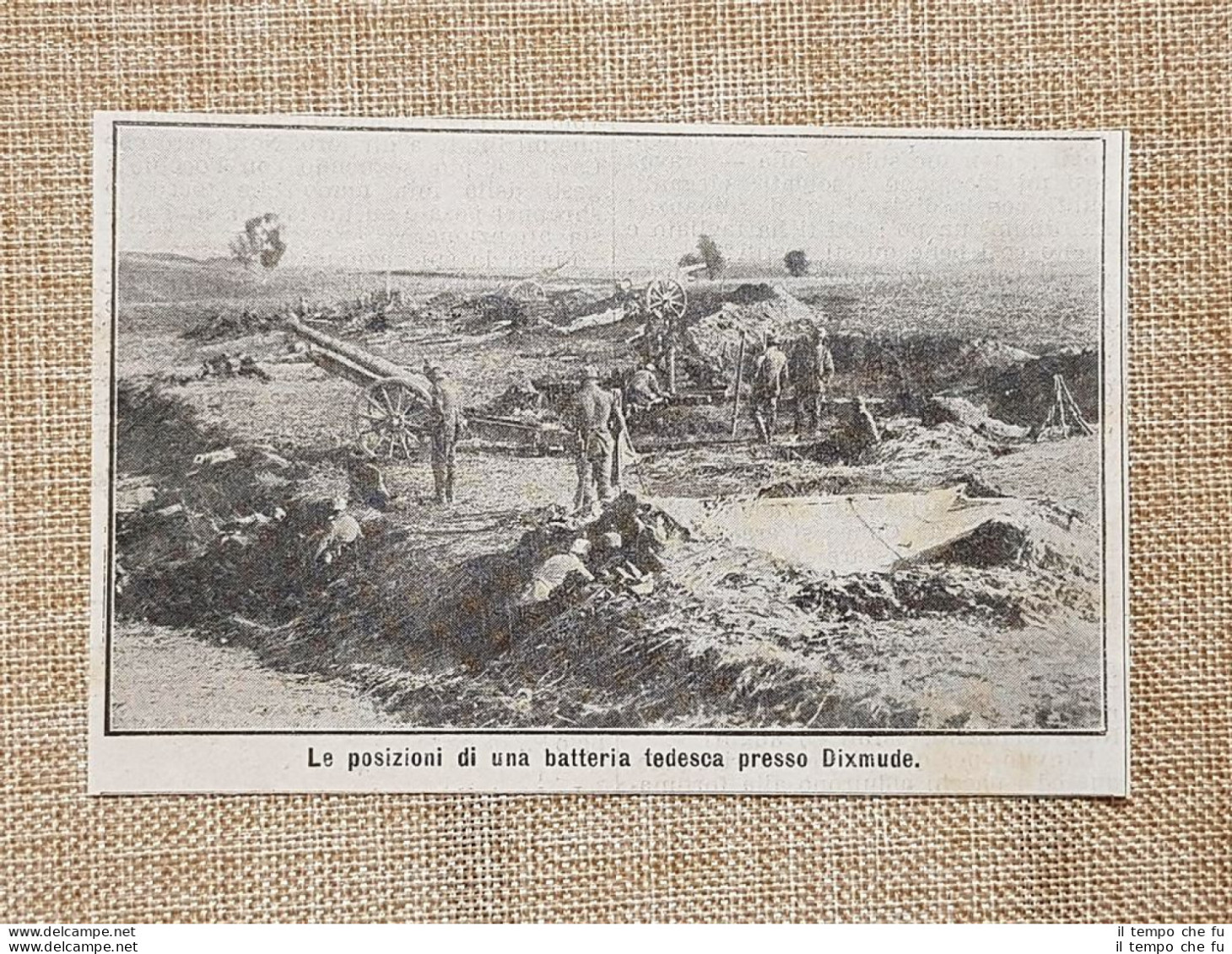 Dixmude Diksmuide Nel 1914 Posizione Batteria Tedesca Fiandre Belgio Guerra WW1 - Autres & Non Classés