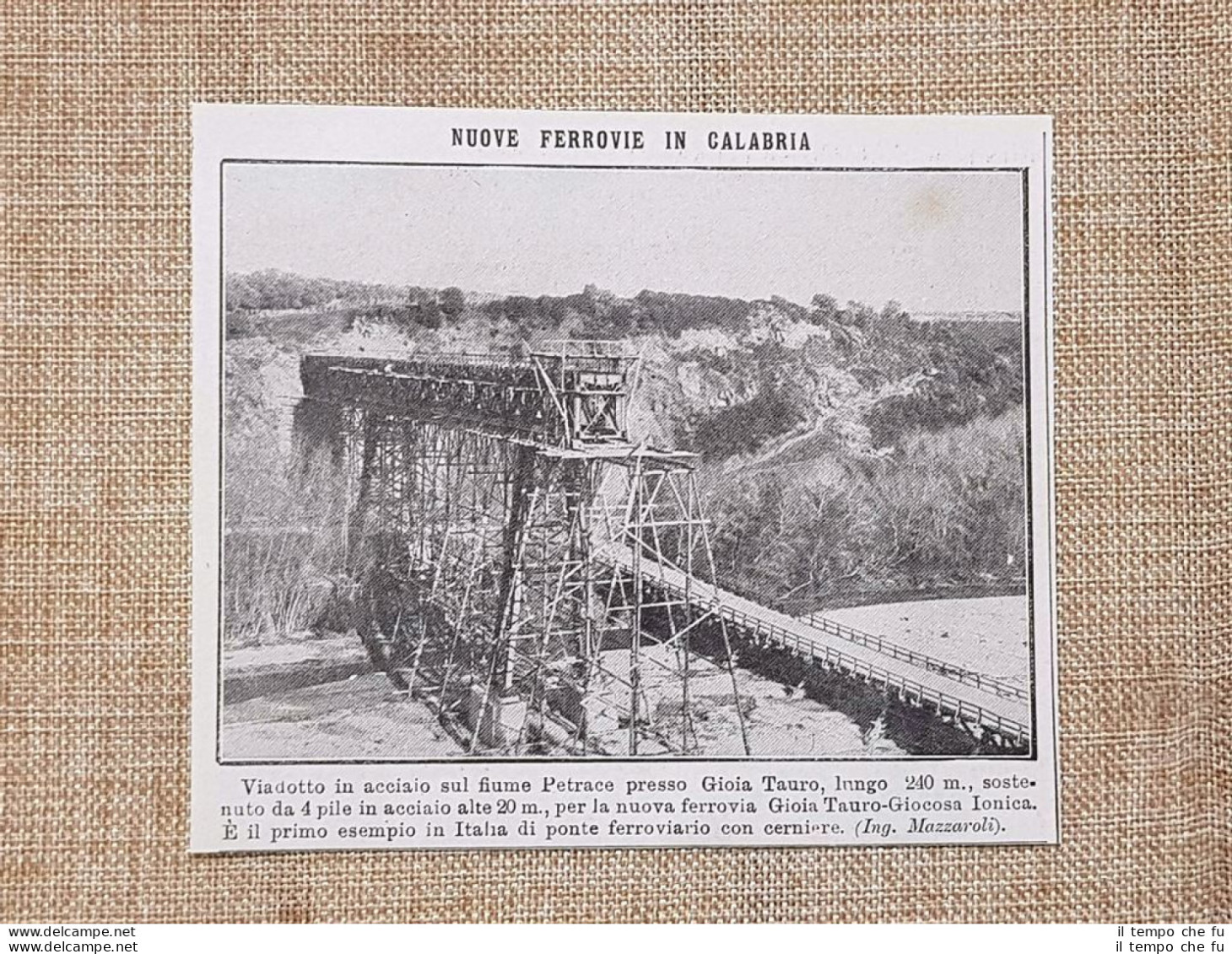 La Nuova Ferrovia Gioia Tauro-Giocosa Ionica Nel 1914 Viadotto Sul Fiume Petrace - Autres & Non Classés