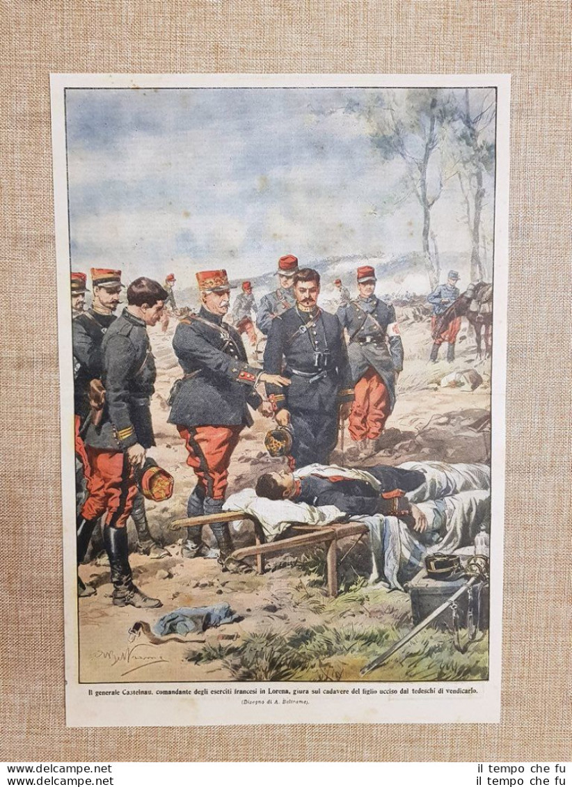 Retrocopertina Domenica Del Corriere 1914 Morte Figlio Generale Castelnau WW1 - Autres & Non Classés