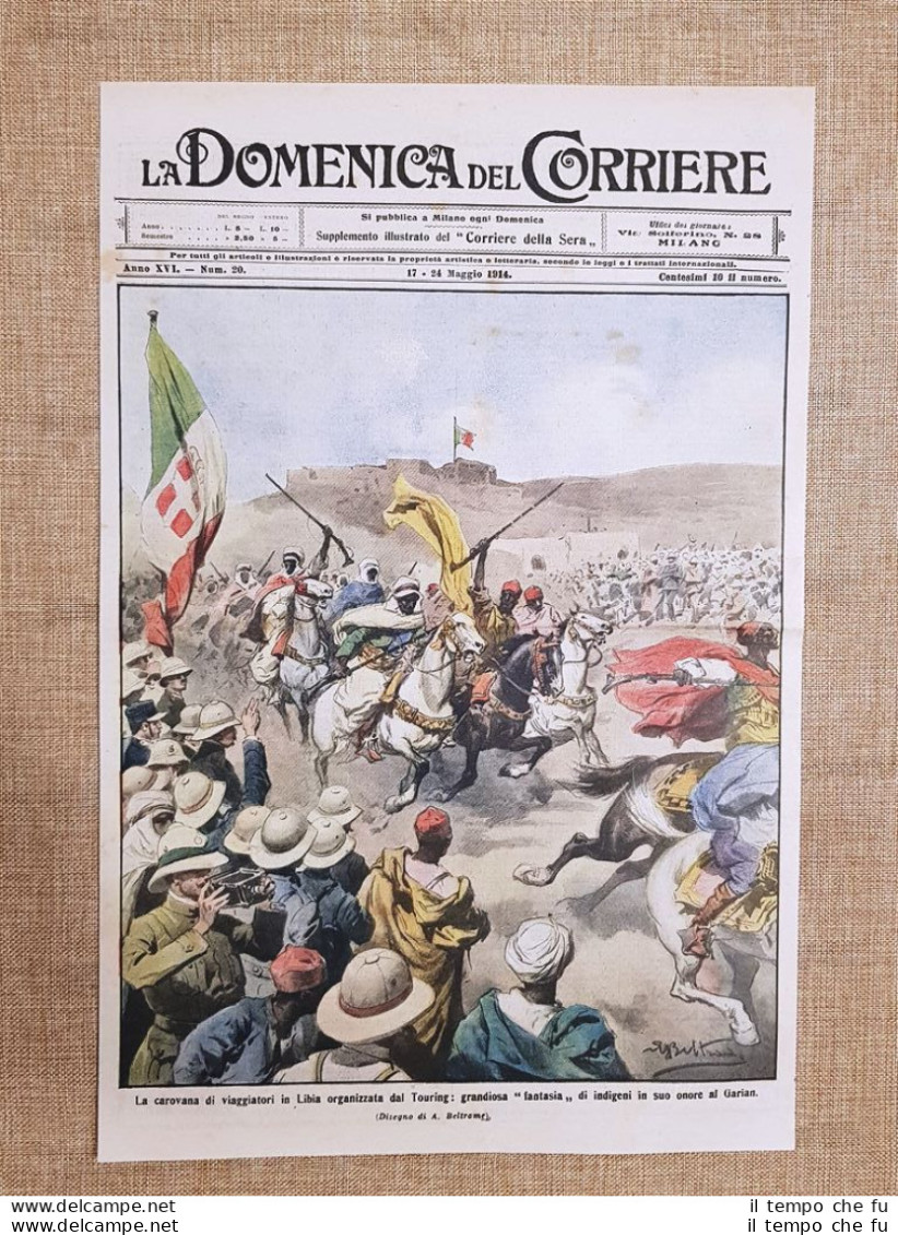 Copertina La Domenica Del Corriere 24 Maggio 1914 Touring Libia Indigeni Garian - Altri & Non Classificati