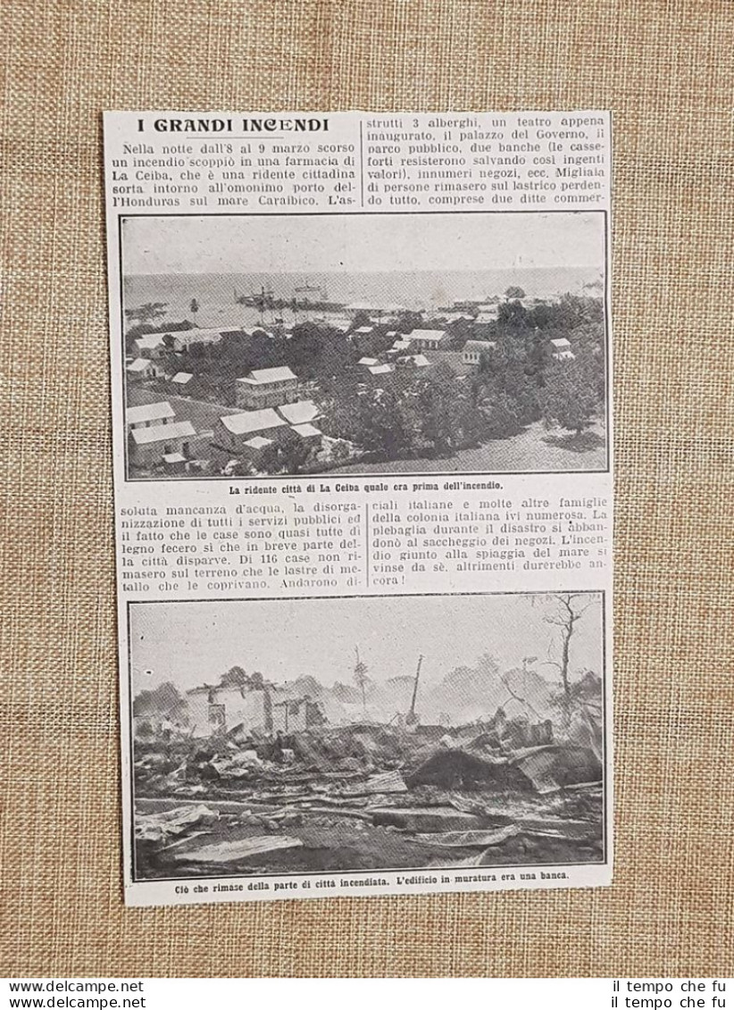 La Città Di La Ceiba Nel 1914 Prima E Dopo Del Disastroso Incendio Honduras - Altri & Non Classificati