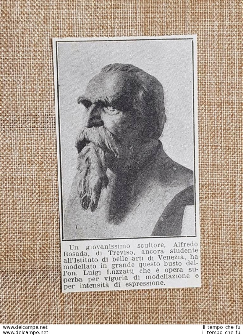 Busto Onorevole Luigi Luzzati Opera Scultore Alfredo Rosada Di Treviso Del 1914 - Altri & Non Classificati