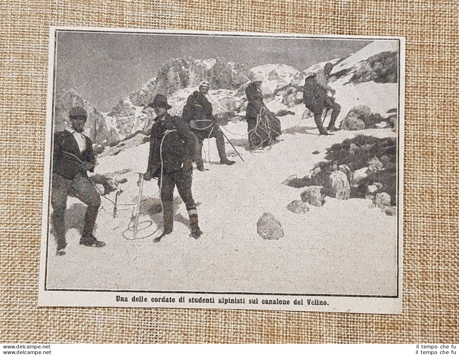 Sulla Vetta Del Monte Velino Nel 1914 Studenti Alpinisti L'Aquila Abruzzo - Altri & Non Classificati