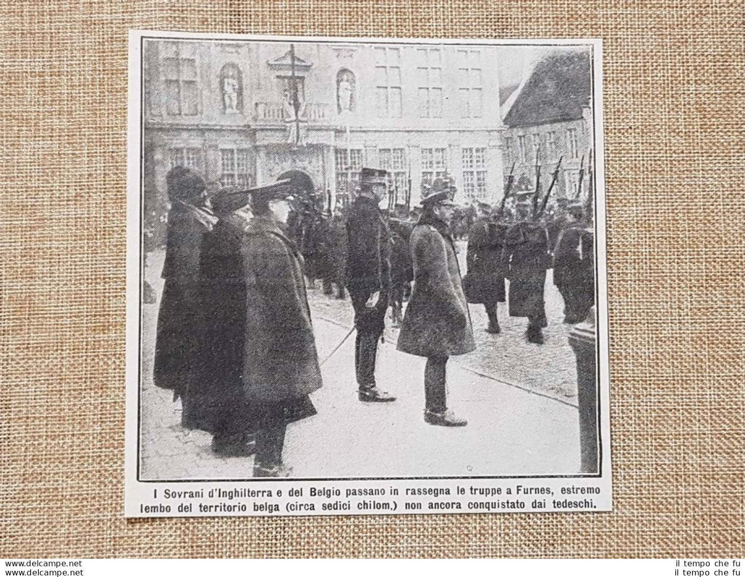 Rassegna Delle Truppe Di Furnes Nel 1914 Belgio Prima Guerra Mondiale WW1 - Altri & Non Classificati