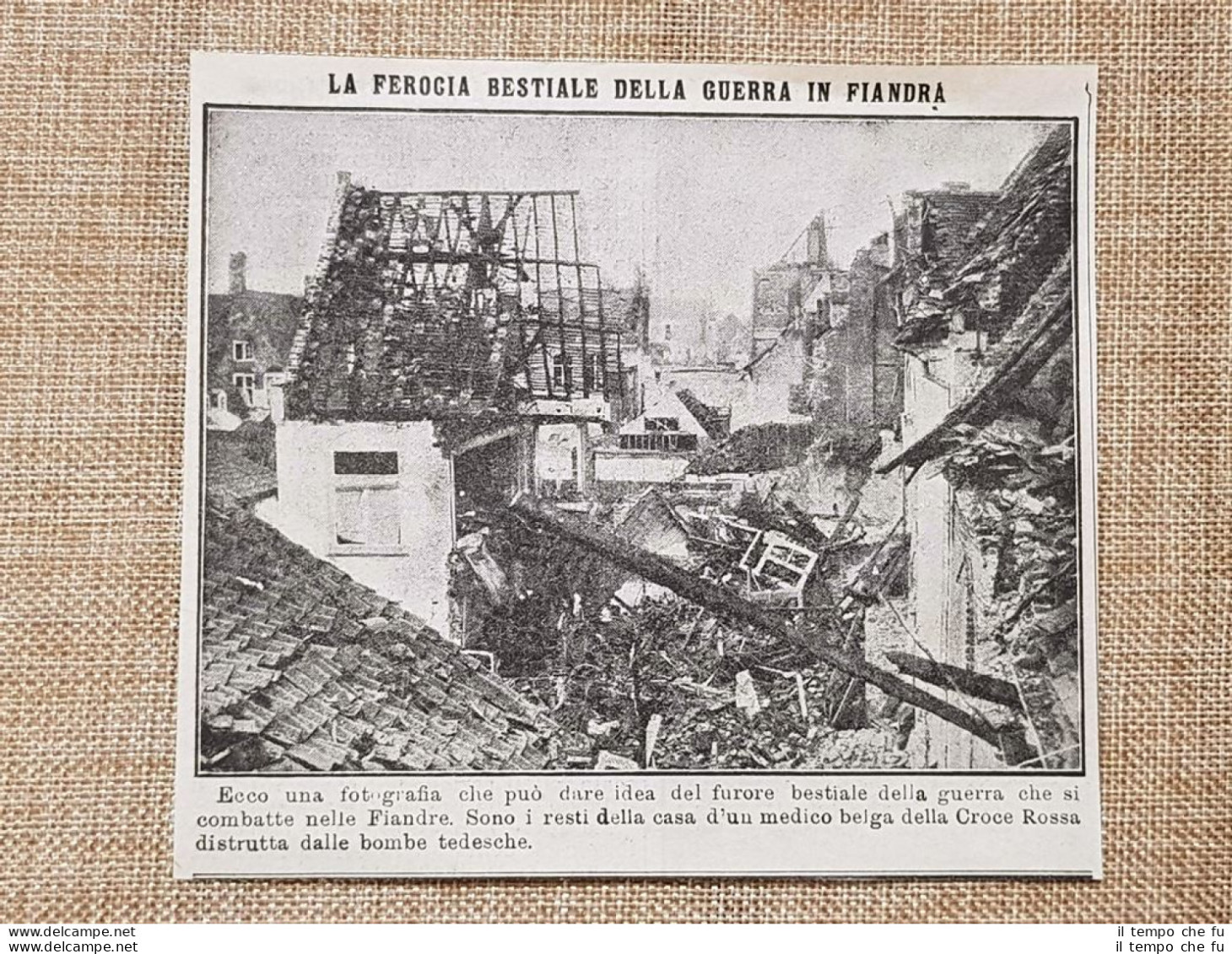 Il Bombardamento In Fiandra Nel 1914 Belgio Prima Guerra Mondiale WW1 - Altri & Non Classificati