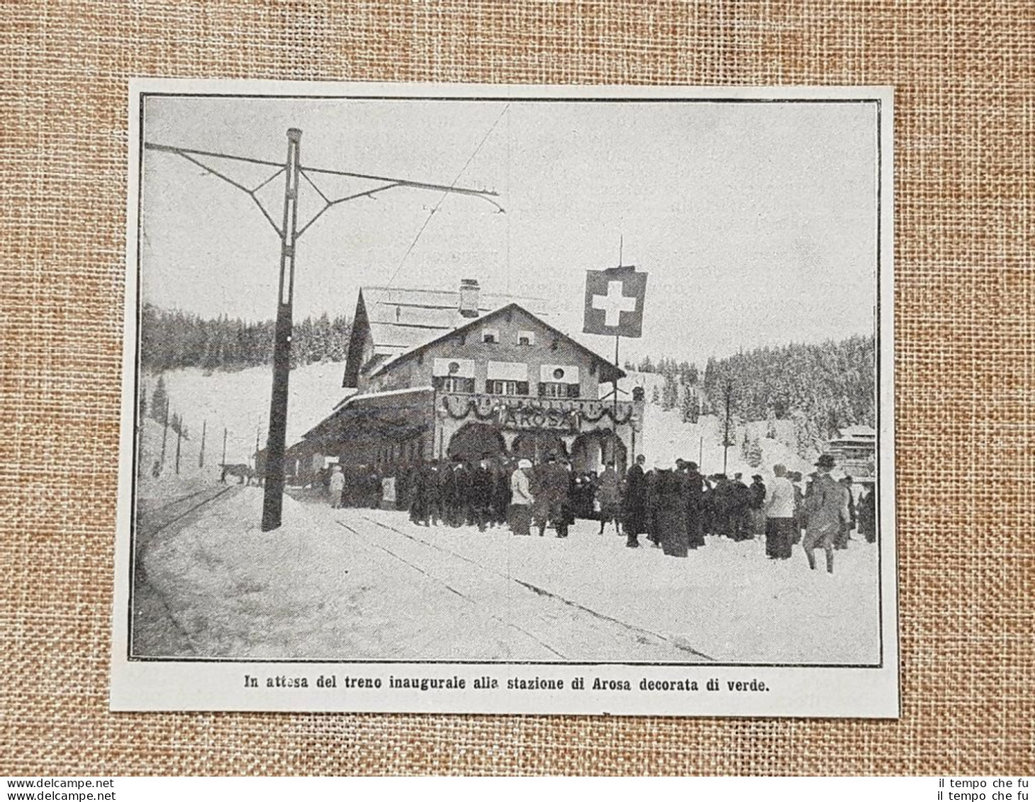 La Stazione Ferroviaria Di Arosa Nel 1914 Plessur Cantone Grigioni Svizzera - Autres & Non Classés