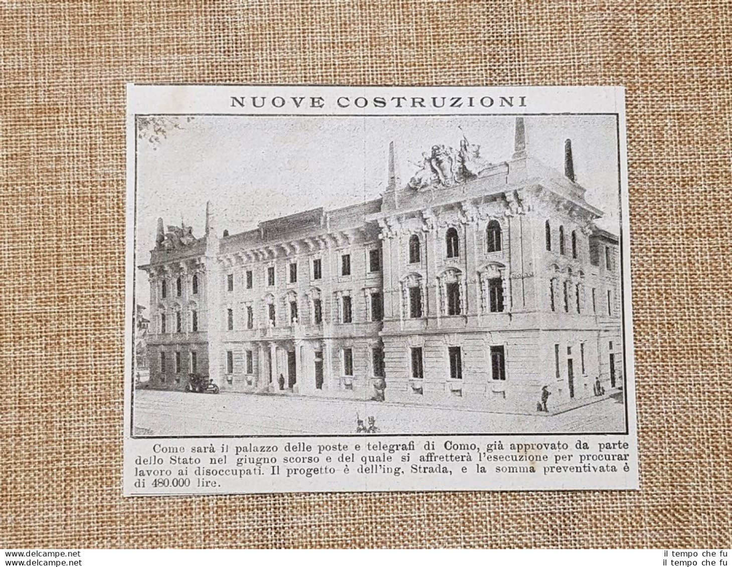 Progetto Per Il Nuovo Palazzo Delle Poste E Telegrafi Del 1914 Ingegnere Strada - Altri & Non Classificati