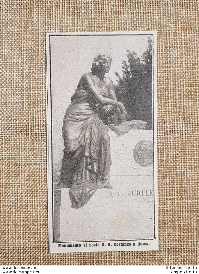 Roma Nel 1914 Monumento Al Poeta G.A. Costanzo Lazio - Altri & Non Classificati