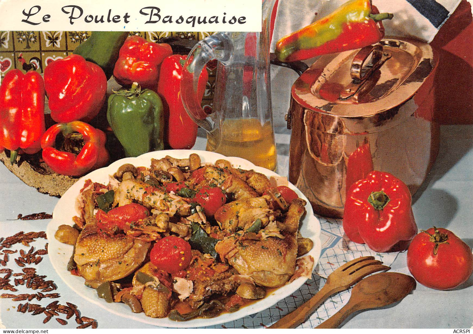 Recette  POULET BASQUAISE  Pays Basque  26 (scan Recto-verso)MA2293 - Recettes (cuisine)
