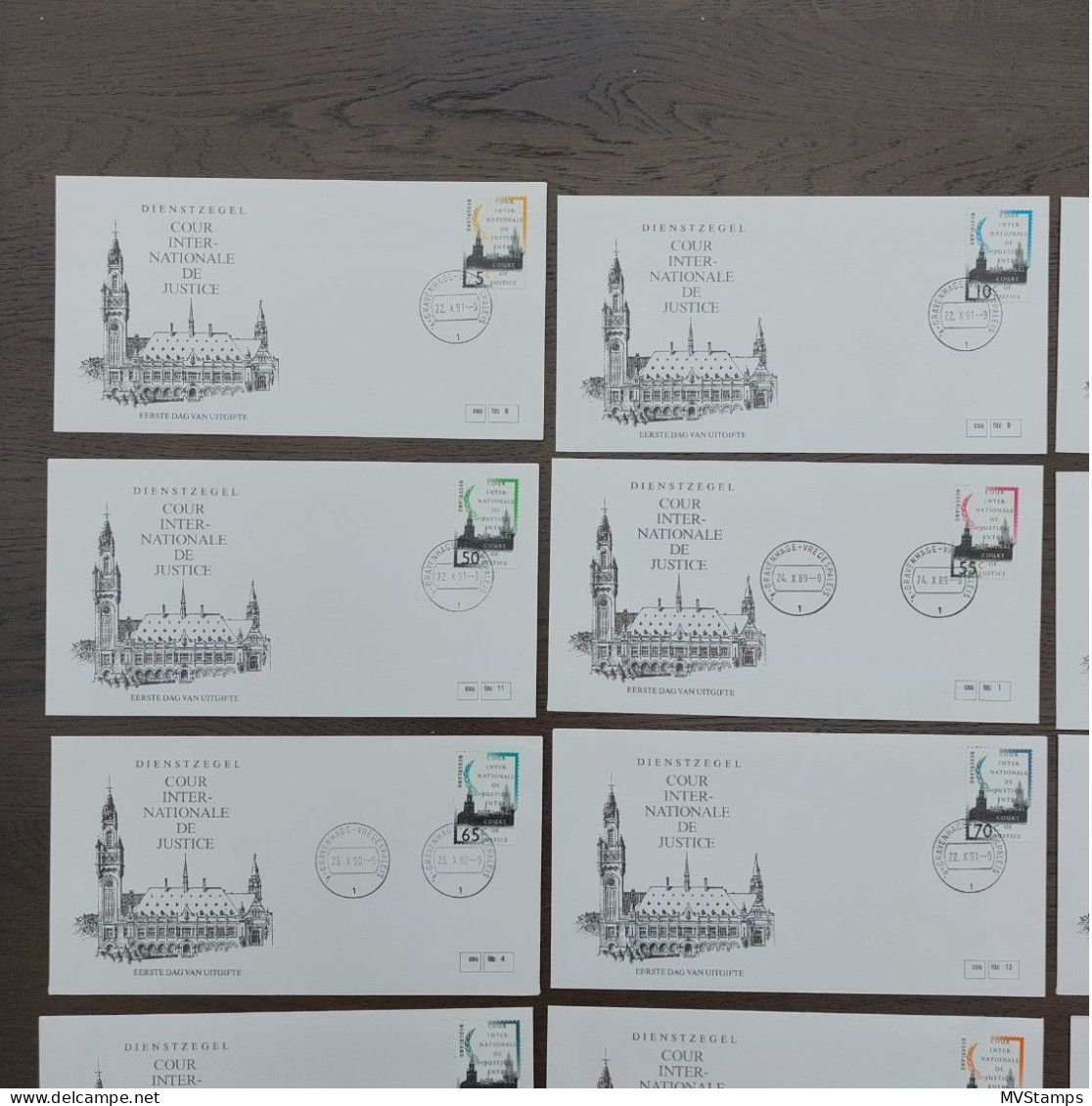 Nederland 1989/94 Serie D44/58 Dienst Op Geïllustreerde FDC's - Officials