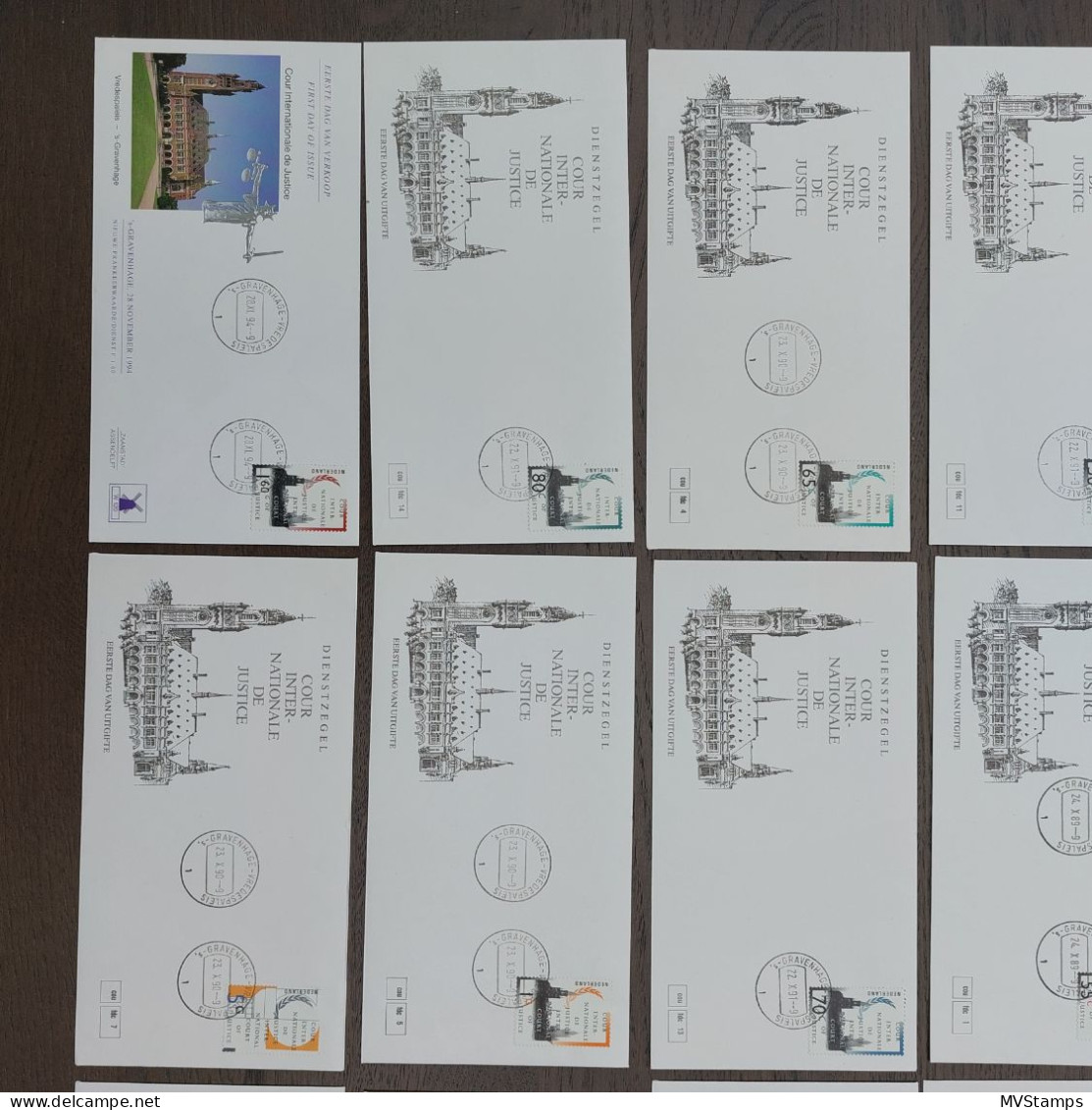 Nederland 1989/94 Serie D44/58 Dienst Op Geïllustreerde FDC's - Dienstmarken