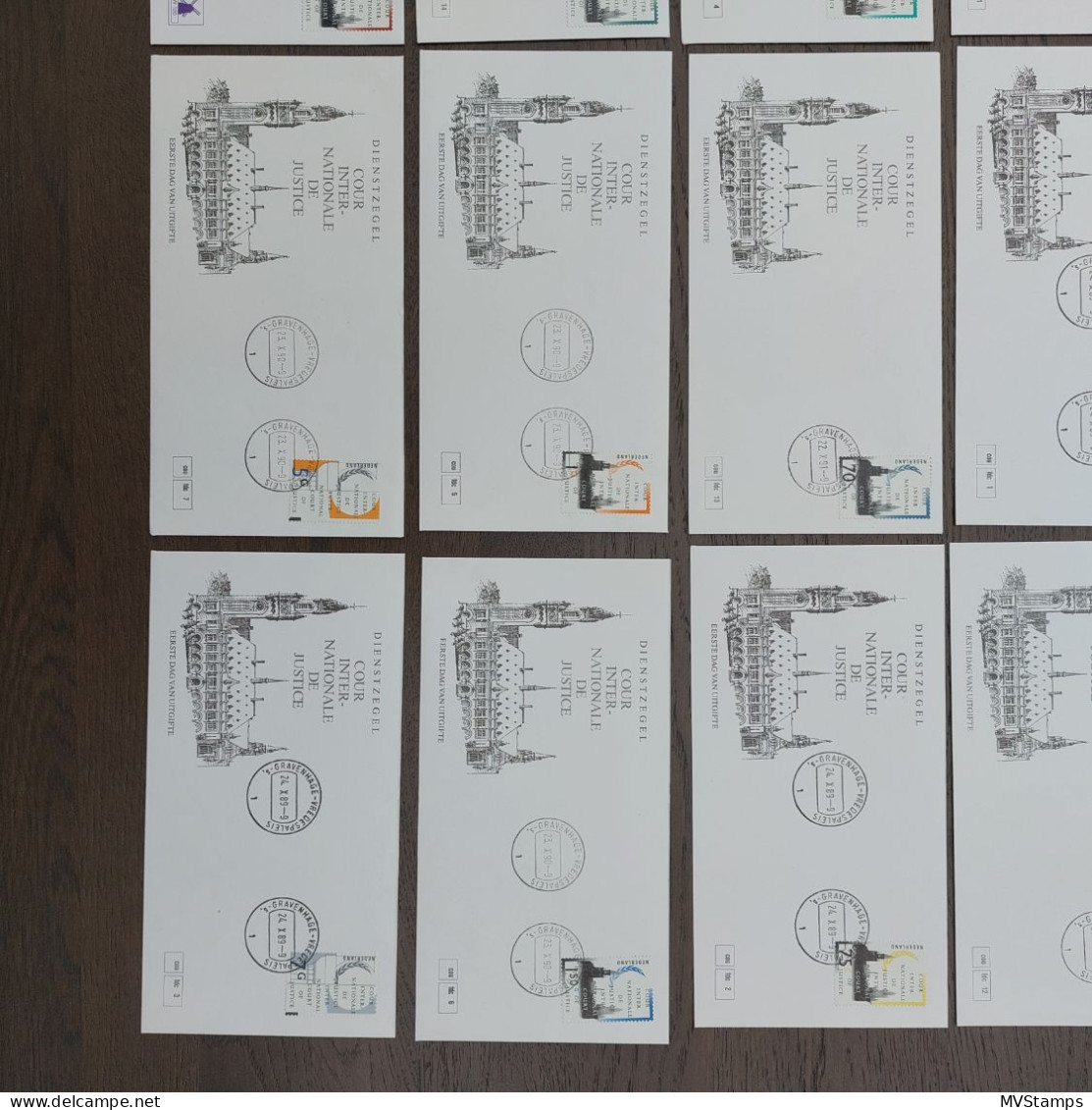 Nederland 1989/94 Serie D44/58 Dienst Op Geïllustreerde FDC's - Dienstzegels