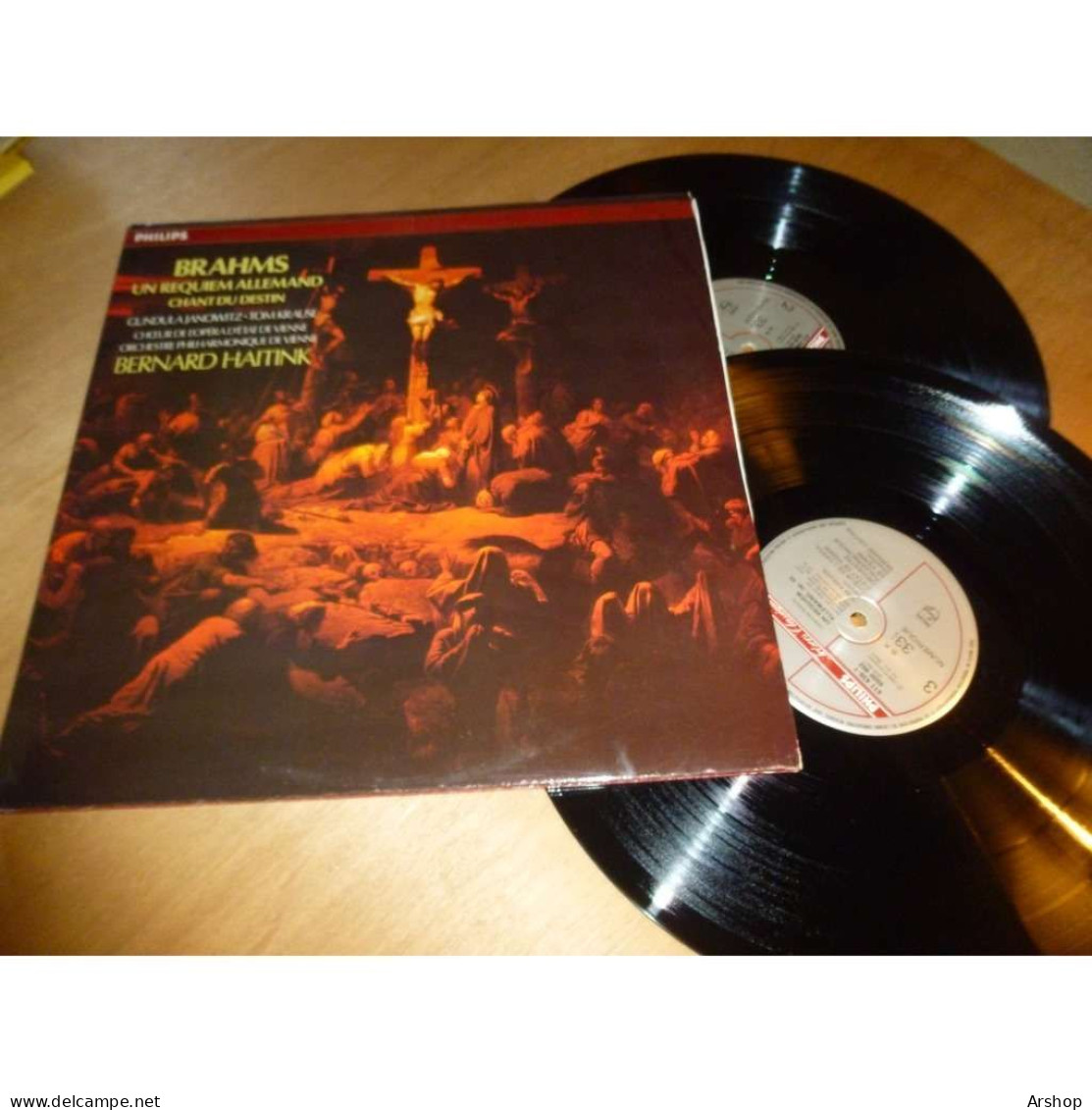 BERNARD HAITINK / GUNDULA JANOWITZ / TOM KRAUSE Un Requiem Allemand - Chant Du Destin BRAHMS PHILIPS 2 Lp 1980 - Classique