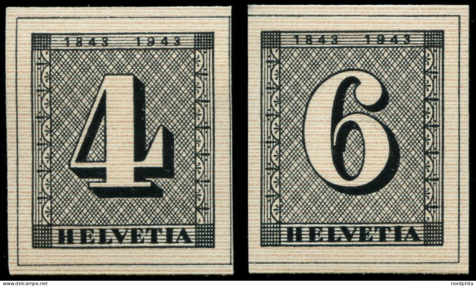 SCHWEIZ BUNDESPOST 417/8 **, 1943, Einzelmarken 100 Jahre Briefmarken, Pracht, Mi. 60.- - Ungebraucht